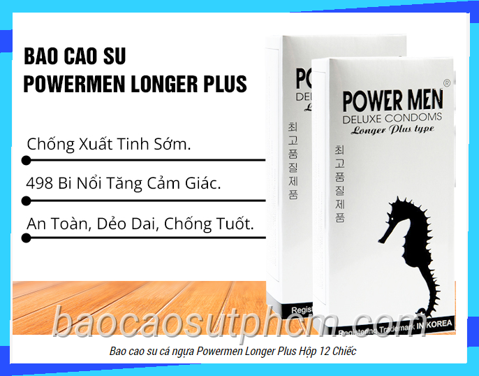 Bao cao su chong xuat tinh som power men longer plus hop 12 chiec