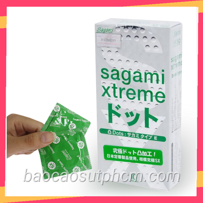 Bao cao su sagami xtreme blue white hop 10 goi